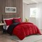 Edge Collections - 18" x 18" - Red - Alton Full Queen Plush Sherpa Comforter Set - 1 Set